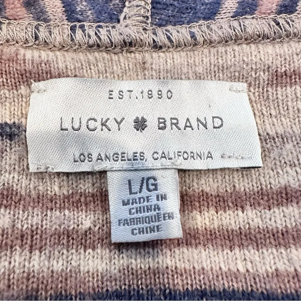 Lucky Brand Multicolor Fringed Western Boho Fringed Open Cardigan Size Large